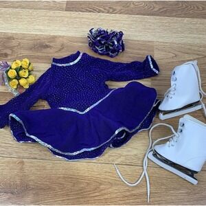American Girl Retired Skating Star Outfit with Skates , Flowers, Barrette